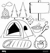 Camping Backpack Coloring Page sketch template