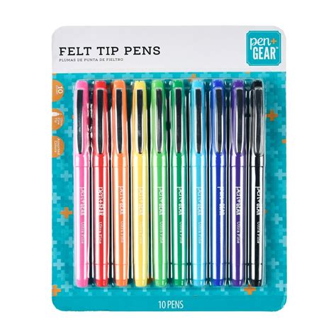 Pen + Gear Felt-Tip Pens, Ultra Fine, Assorted Colors, 10 Count - Walmart.com - Walmart.com