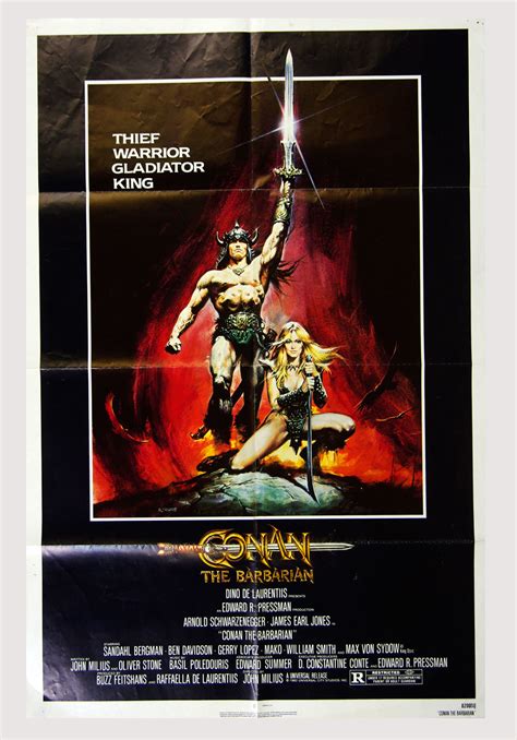 Conan The Barbarian Poster Movie Original Vintage 1982 Arnold ...