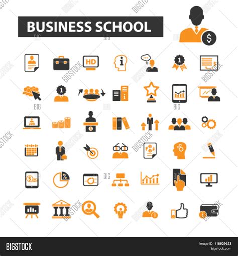 Business School Icons Vector & Photo (Free Trial) | Bigstock