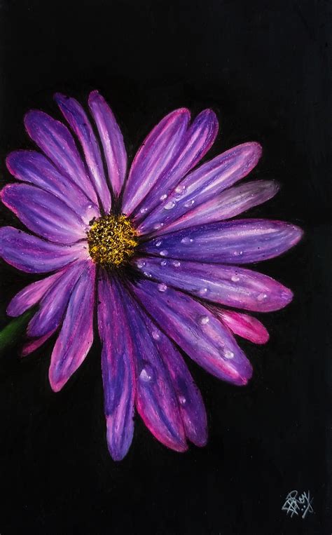 Daisy, by me, oil pastel , 2021. It took me around an hour to make😁 : r ...