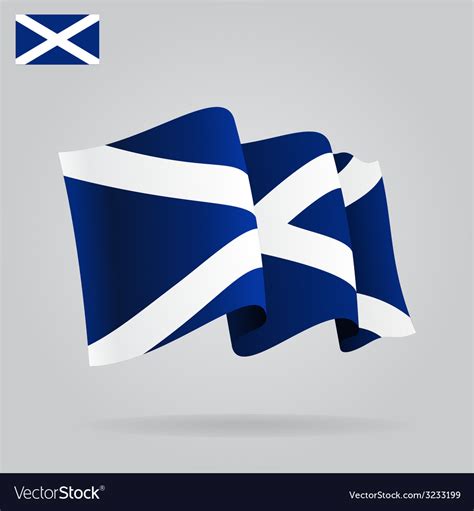 Flat and waving scottish flag Royalty Free Vector Image