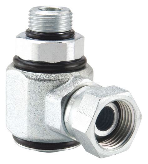 PARKER Hydraulic Swivel Fitting: 90° Elbow, Male SAE, 1-5/16"-12 Fitting Thread Size 1, Carbon ...