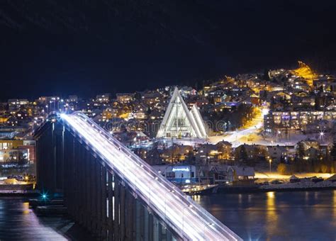 Tromso Bridge by Night - Northern Norway Stock Image - Image of north, nordic: 21318379