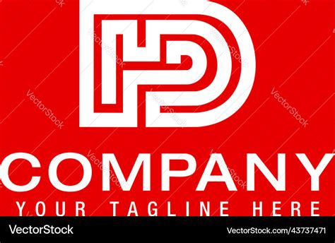 Initial hd letter logo line design template Vector Image