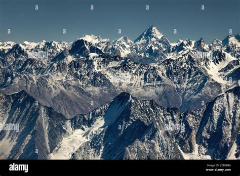 K2, world's 2nd largest mountain seen from an airplane Stock Photo - Alamy