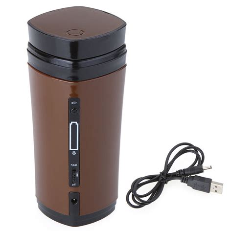 USB Rechargeable Powered Coffee Tea Cup Mug Warmer Automatic Stirring ...