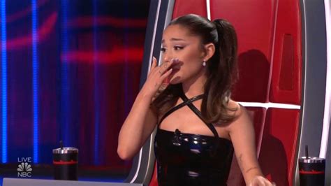 Ariana Grande can't stop crying during first live 'Voice' results show