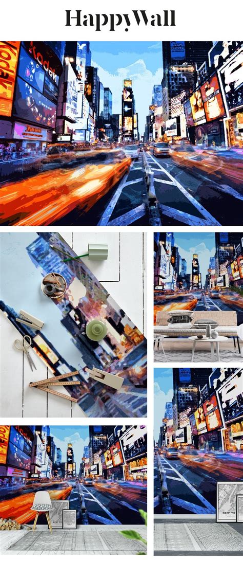 Times Square Wallpaper | Times square, Wall murals, Mural