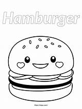 Free Printable Cute Hamburger Coloring Page · InkPx sketch template