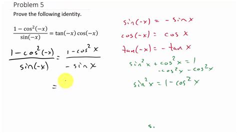 Proving Trigonometric Identities Example 5 - YouTube