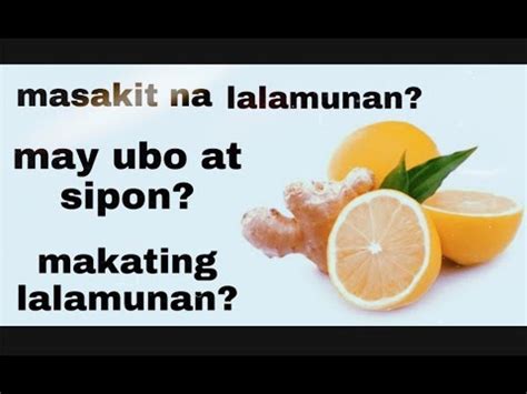 Gamot sa masakit at makating lalamunan, Gamot sa ubo at sipon. Luya at Lemon paano sya gamitin ...