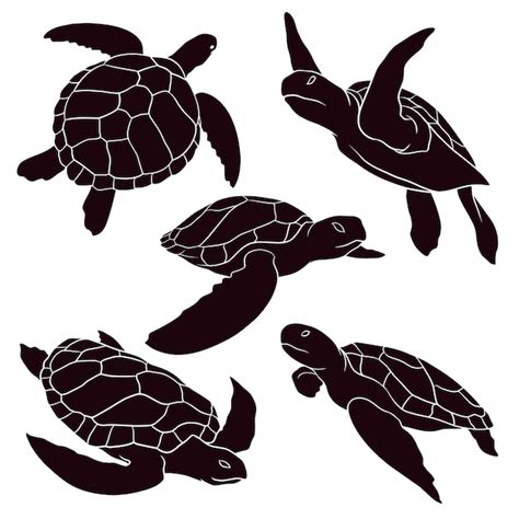 Sea Turtle Silhouette Vector