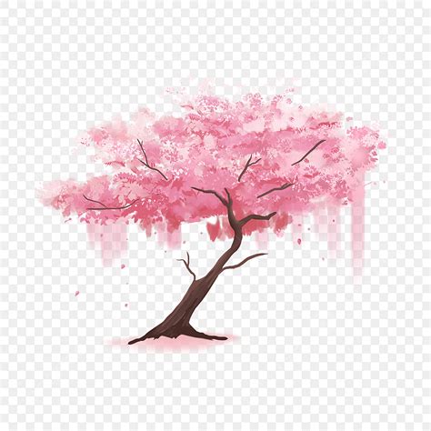 Red Cherry Blossom Tree Drawing