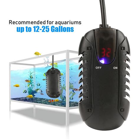 Tebru Fish Tank Heater,100W Mini Aquarium Fish Tank LED Digital Heater ...