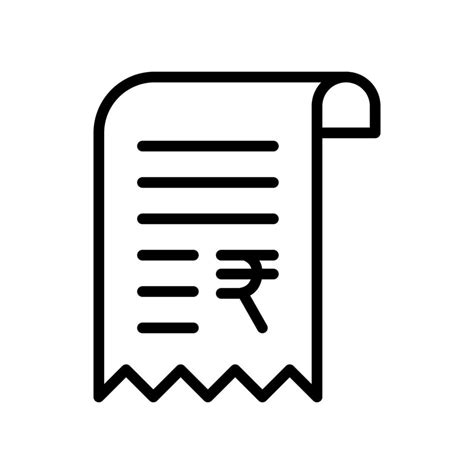 Bill, invoice, payment receipt with indian rupee symbol icon in line ...