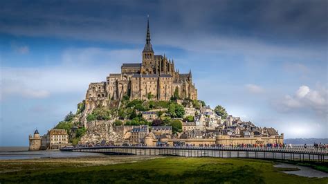 Wallpaper Mont-Saint-Michel, fortress, Normandy, France 1920x1080 Full ...