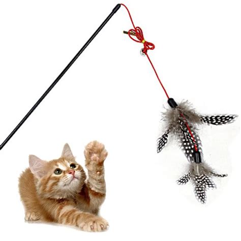 1 Pcs Pet cat toy Cute Design bird Feather Teaser Wand Plastic Toy for ...