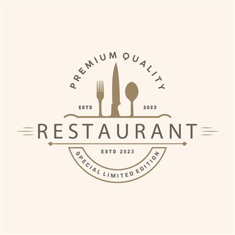 Restaurant Logo, Vintage Retro Business Typography Design for Food ...