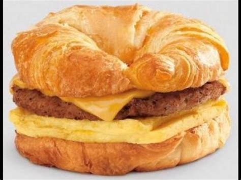 Croissant Breakfast Sandwich with Chicken Sausage Patty, Egg & Cheese ...