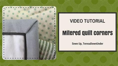 Video tutorial Mitered quilt corners - YouTube