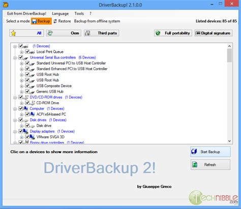 DriverBackup - Quickly Backup and Restore Drivers - Technibble