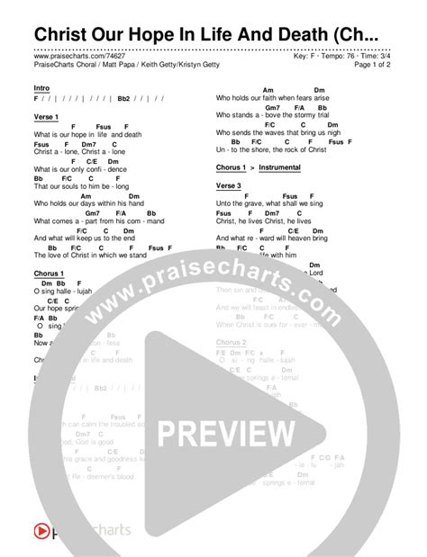 Christ Our Hope In Life And Death (Choral Anthem SATB) Chords PDF (Matt Papa / Keith & Kristyn ...