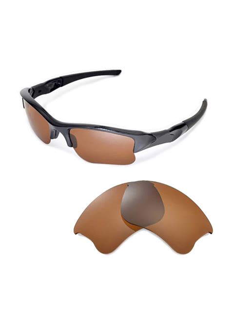 Walleva - Walleva Brown Polarized Replacement Lenses for Oakley Flak Jacket XLJ Sunglasses ...