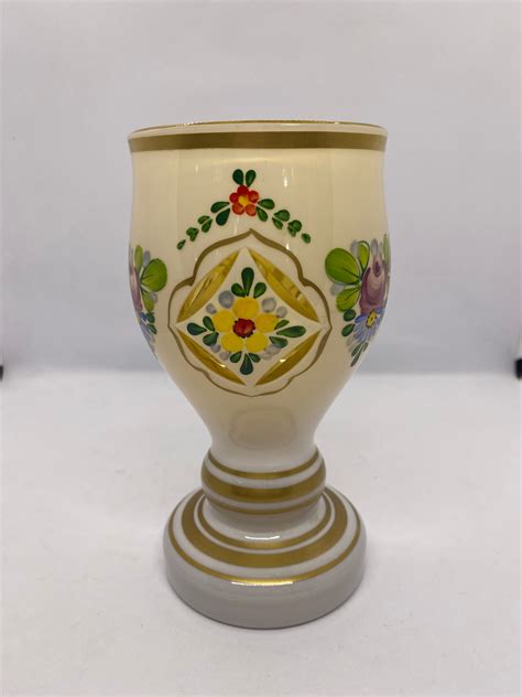 Antique Cut Glass Vase with Handpainted Floral Motifs | Cache Antiques – cacheantiquessydney