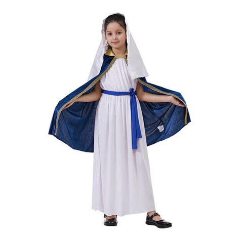 Girls Virgin Mary Costume Biblical Characters Nativity Dresses for Kids ...