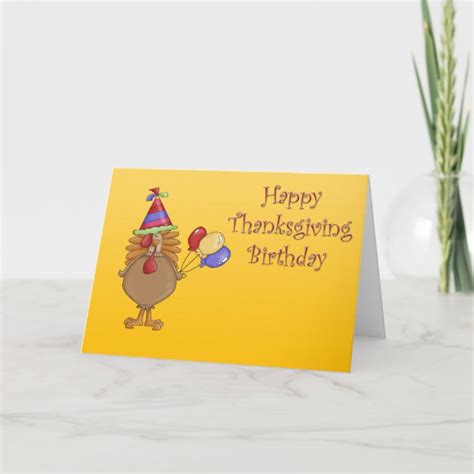 Thanksgiving Birthday Holiday Card | Zazzle