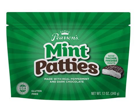 Pearson's Gluten-Free Mint Patties Candy with Real Peppermint and Dark Chocolate, 12 oz Pouch ...