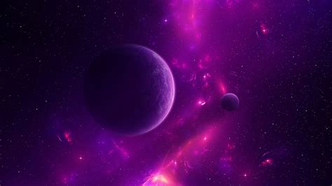 3D, planet, purple, galaxy, space art, digital art, colorful HD Wallpaper