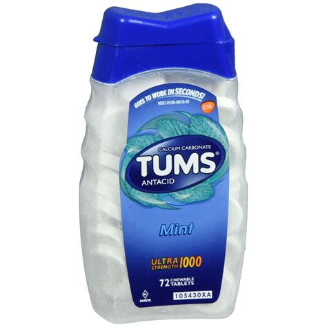 TUMS Antacid Ultra Strength 1000 Chewable Tablets Mint - 72 TB – Doptop