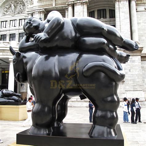 Abstract Fernando Botero Sculpture Fat Woman Lying On Horse Wholesaler