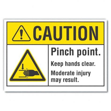 LYLE Pinch Point Caution Reflective Label, Sign Format ANSI/OSHA Format - 49UW74|LCU3-0001-RD ...