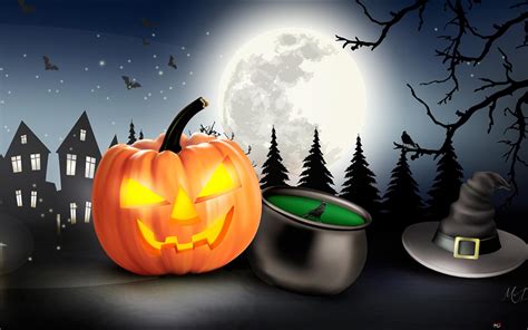 Halloween Pumpkin Town HD wallpaper download