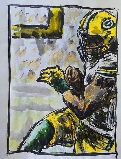 Art Green Bay Packers painting Clay Matthews