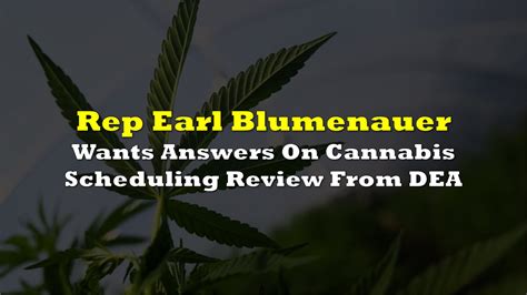 Earl Blumenauer Wants Answers On Cannabis Scheduling Review From The ...