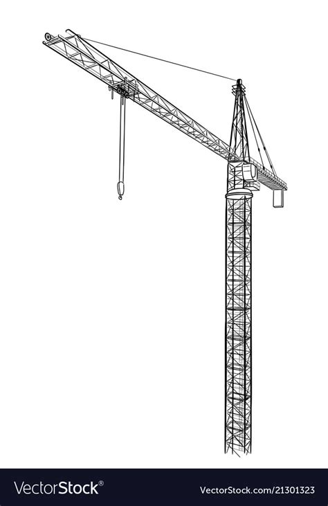 Tower construction crane Royalty Free Vector Image