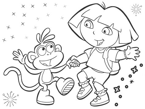 Dora and boots coloring pages to download and print for free