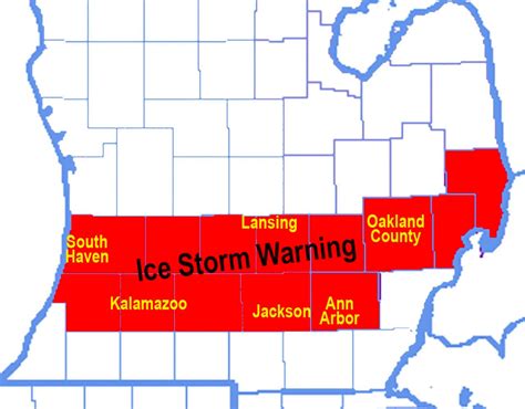 Ice Storm Warning issued for Ann Arbor, Detroit suburbs, Kalamazoo, I ...