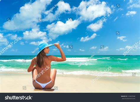 Woman Relaxing Sitting Sand Enjoying Tropical Stock Photo 510907048 | Shutterstock