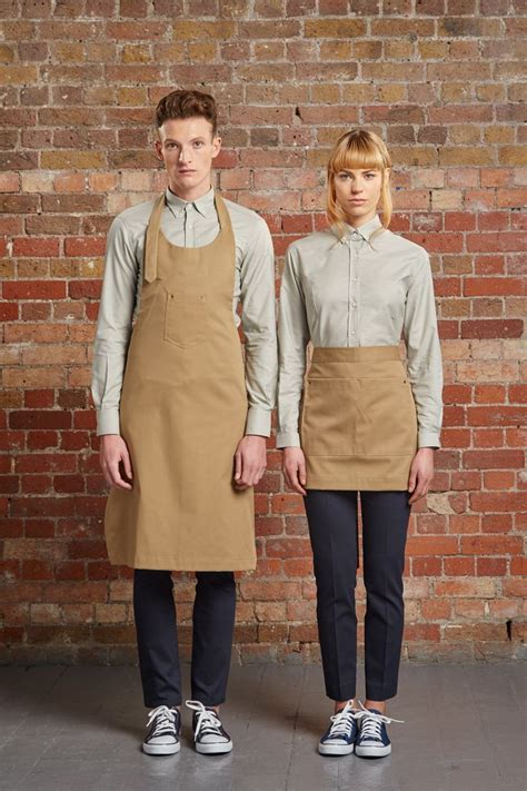 Image result for server uniform khaki | Restaurant uniforms, Cafe ...