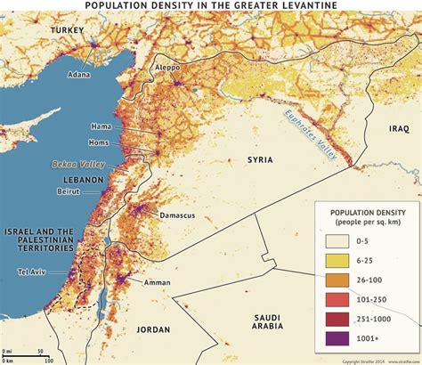 Population density of Syria and the Levant : syriancivilwar