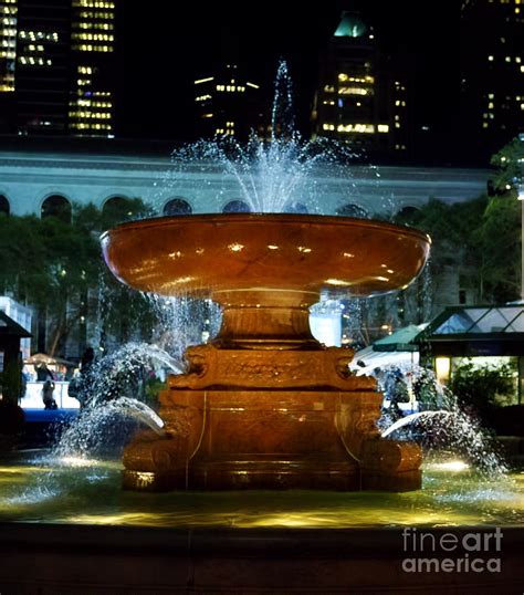 Bryant Park Fountain Photograph by Terry Weaver - Pixels