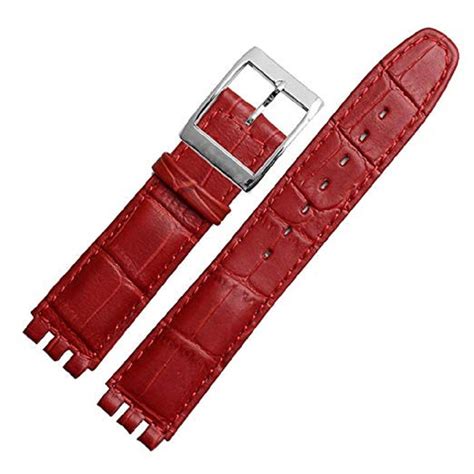 17mm Genuine Leather Standard Swatch Replacement Watch Band Strap Black ...