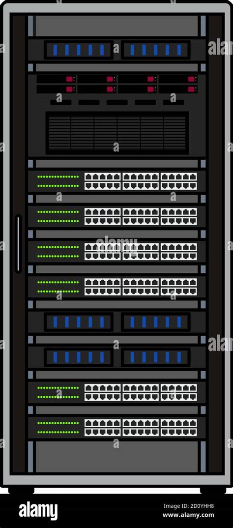 Server Rack Icon. Editable Outline With Color Fill Design. Vector Illustration Stock Vector ...