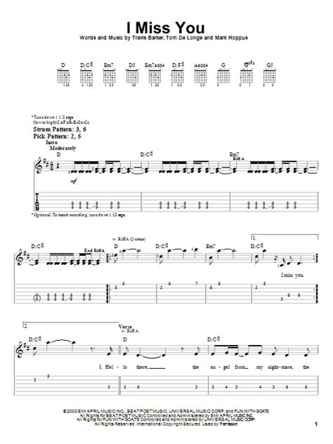 I Miss You by Blink-182 - Easy Guitar Tab - Guitar Instructor