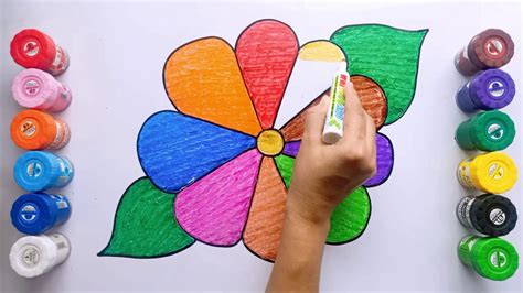 How to Draw Colourful Flower | Drawing For Kids |Easy Drawings - YouTube